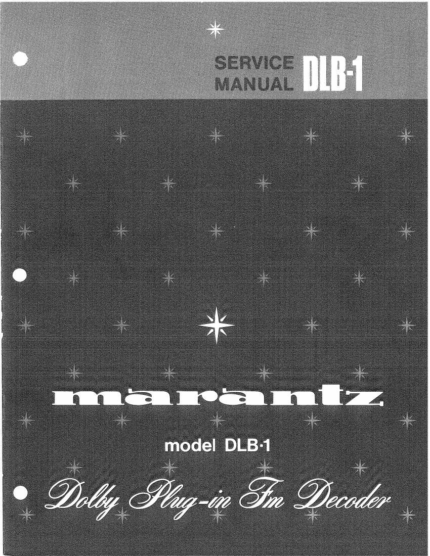 Marantz DLB 1 Service Manual