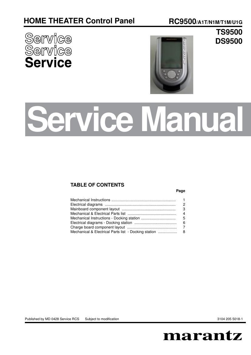 Marantz DS 9500 TS 9500 Service Manual