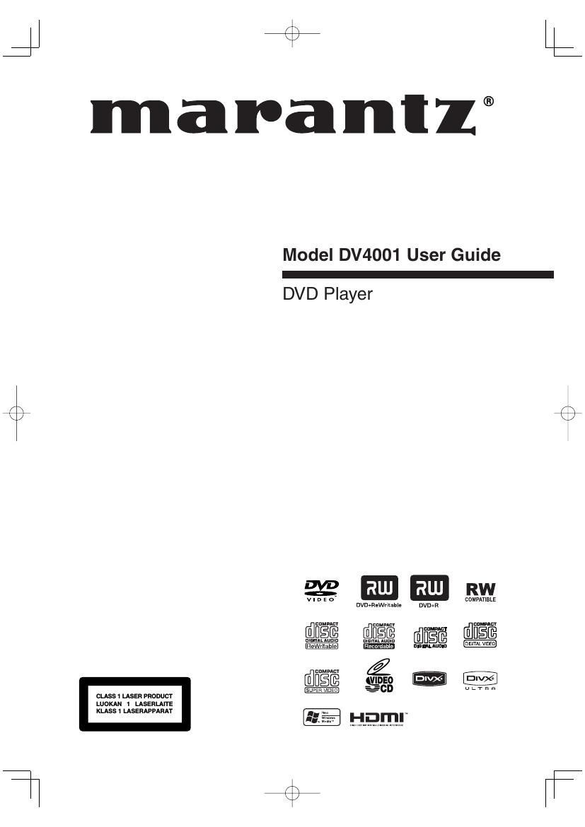 Marantz DV 4001 Owners Manual