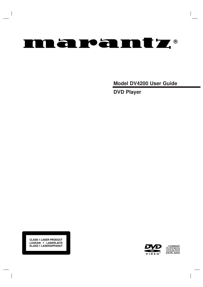 Marantz DV 4200 Owners Manual