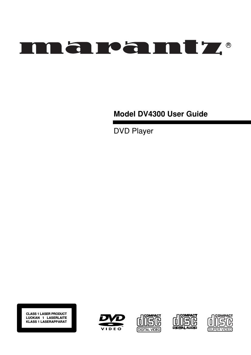 Marantz DV 4300 Owners Manual