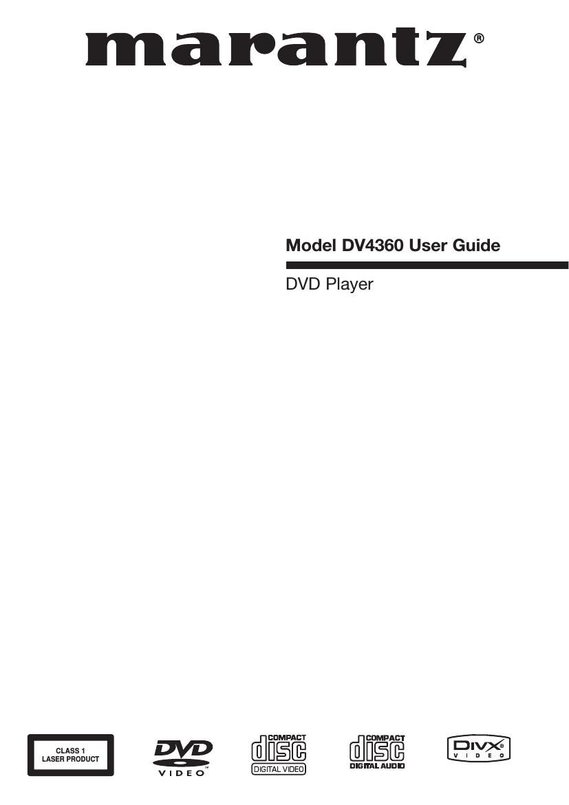 Marantz DV 4360 Owners Manual