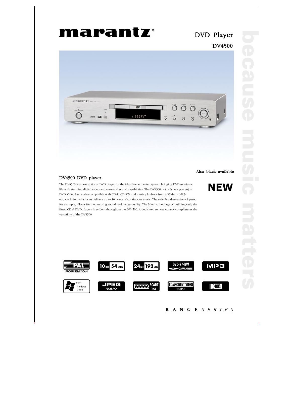 Marantz DV 4500 Brochure