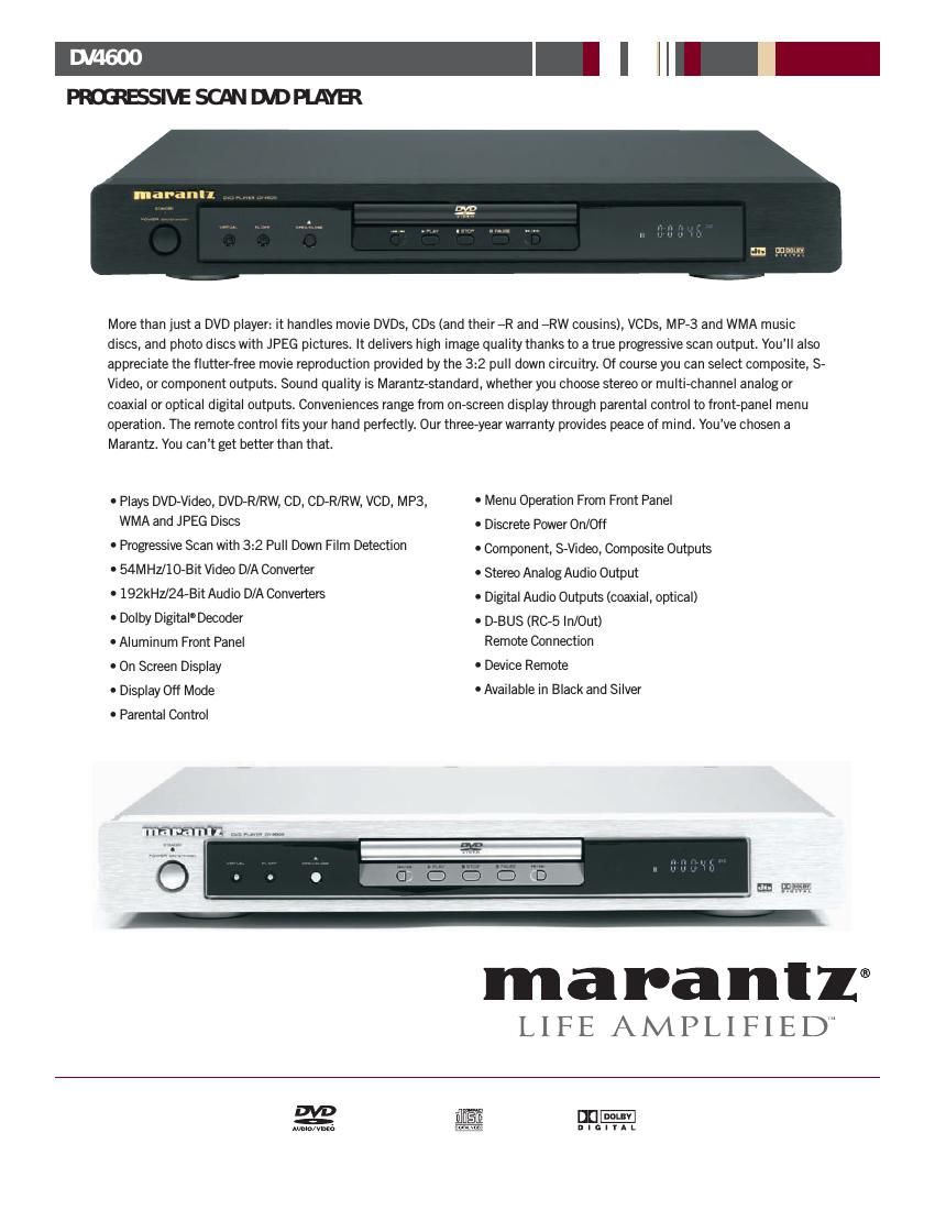 Marantz DV 4600 Brochure