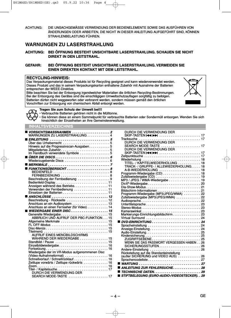 Marantz DV 4610 Owners Manual 2