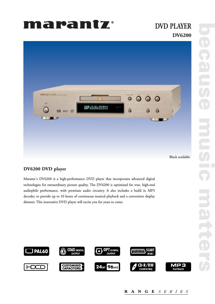 Marantz DV 6200 Brochure