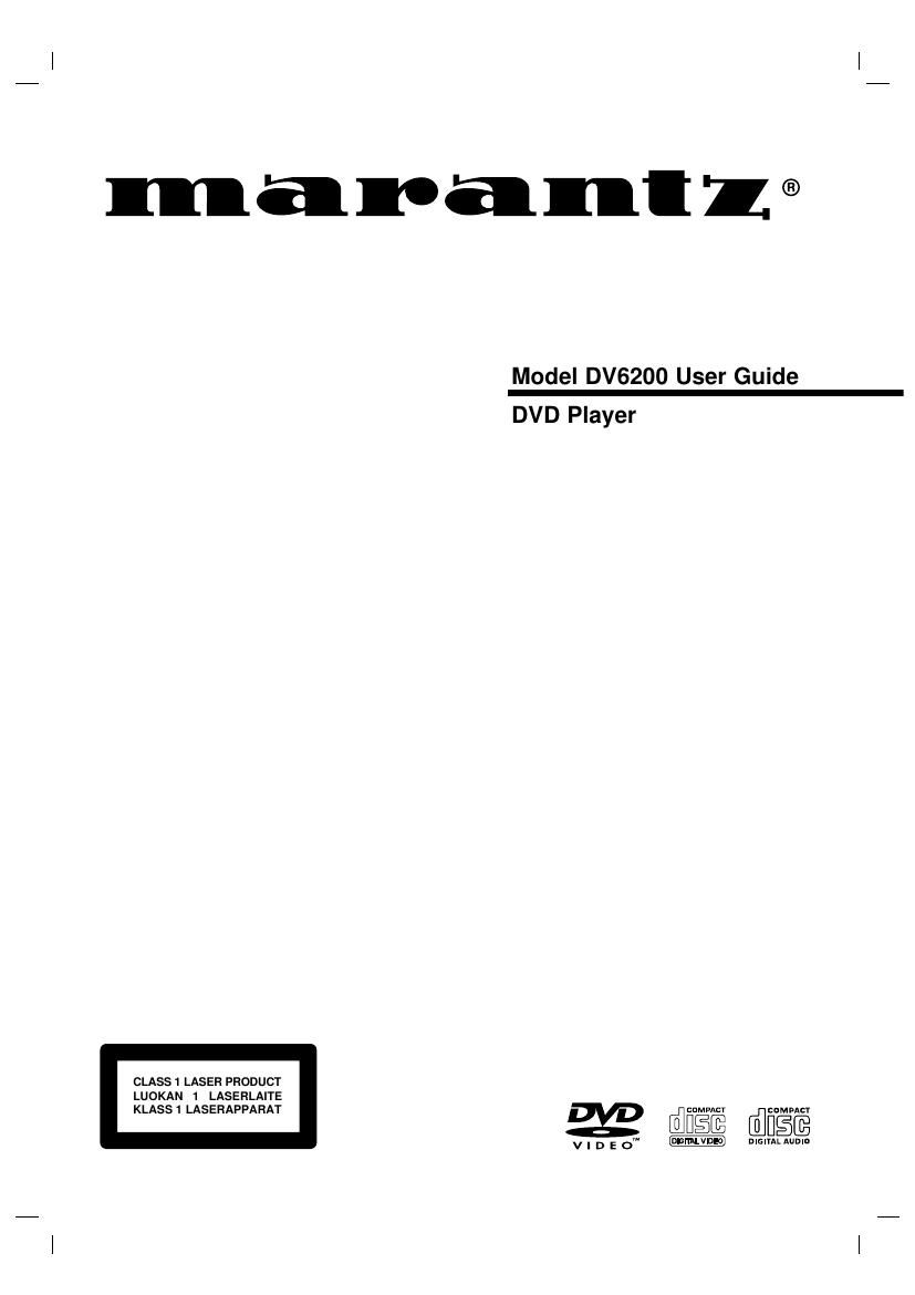Marantz DV 6200 Owners Manual