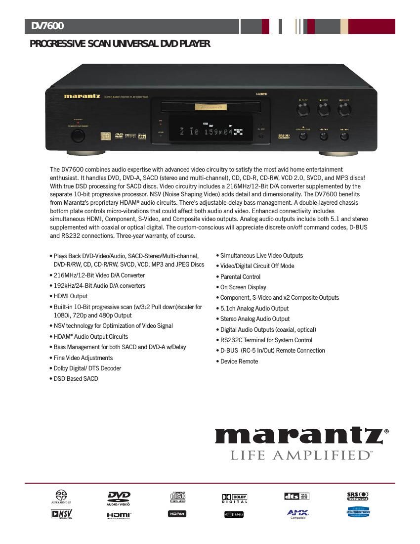 Marantz DV 7600 Brochure 2