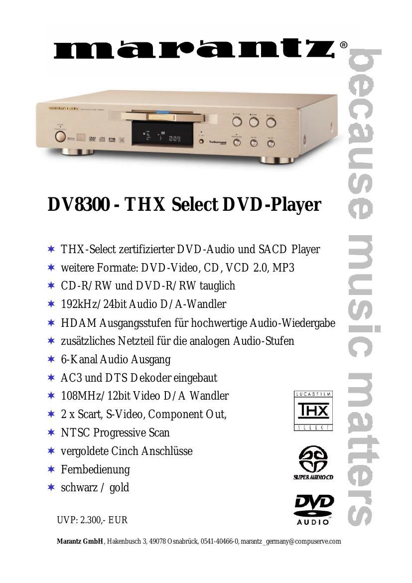 Marantz DV 8300 Brochure 2