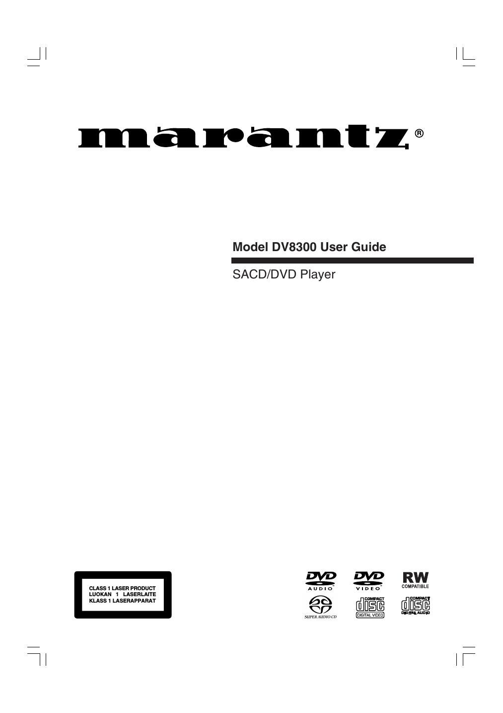 Marantz DV 8300 Owners Manual