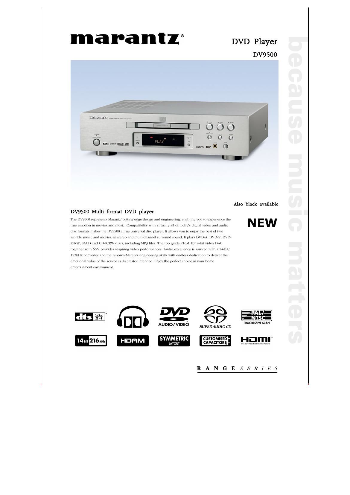 Marantz DV 9500 Brochure