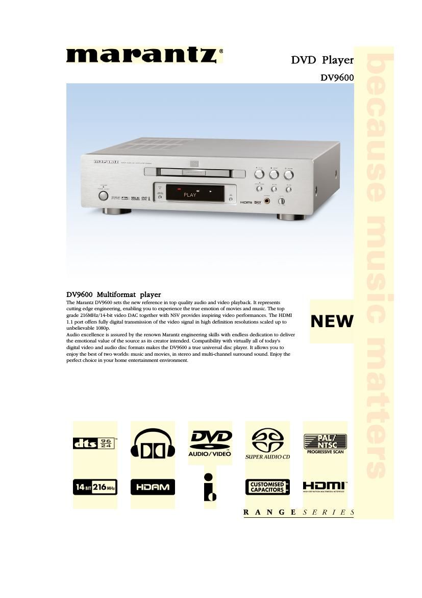 Marantz DV 9600 Brochure