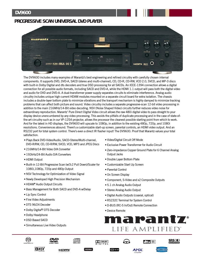 Marantz DV 9600 Brochure 2