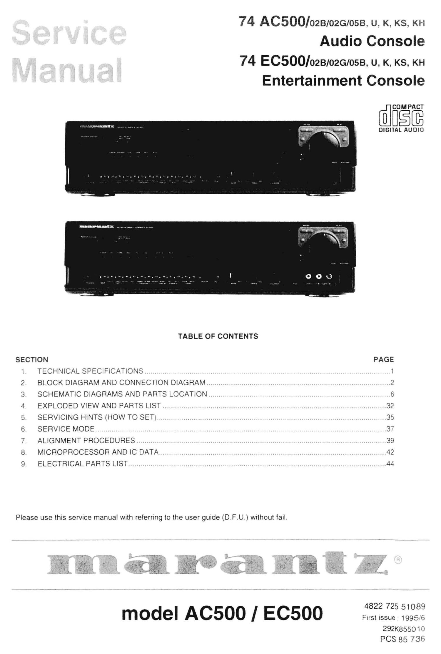 Marantz EC 500 Service Manual