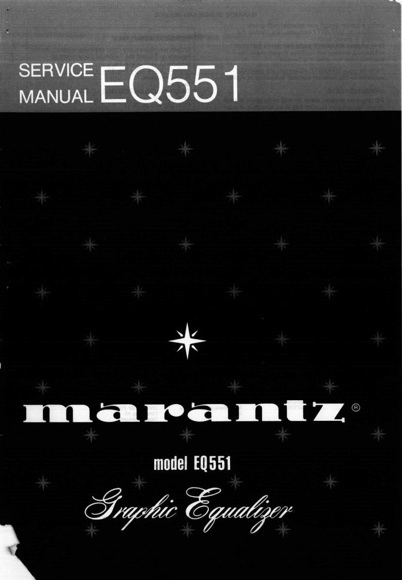 Marantz EQ 551 Service Manual