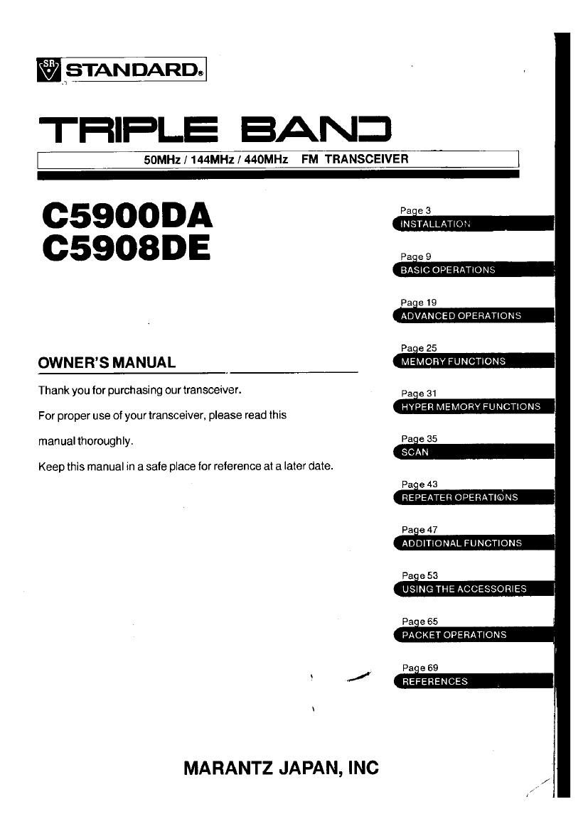 Marantz G 5900 DA Owners Manual