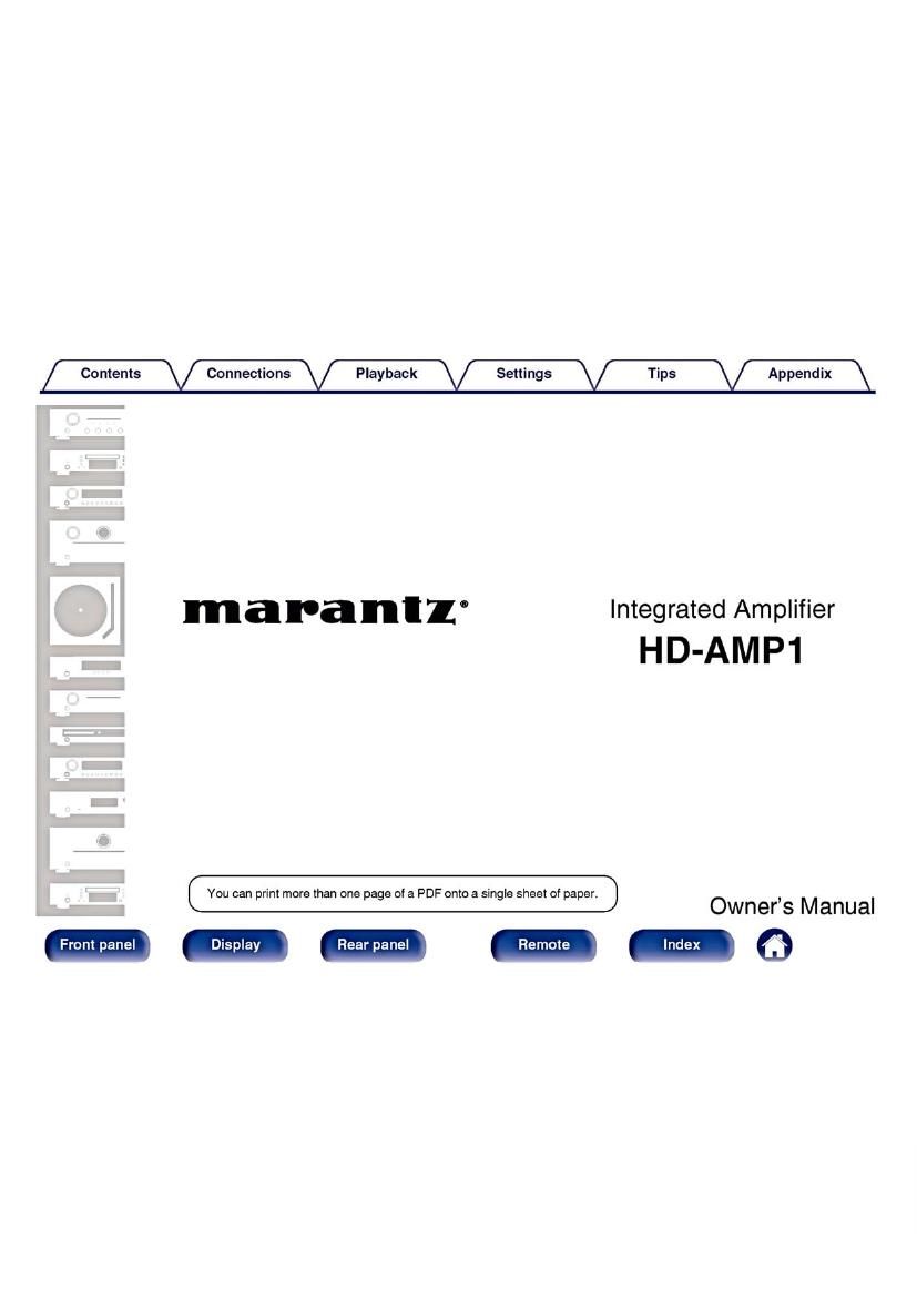 Marantz HDAMP 1 Owners Manual