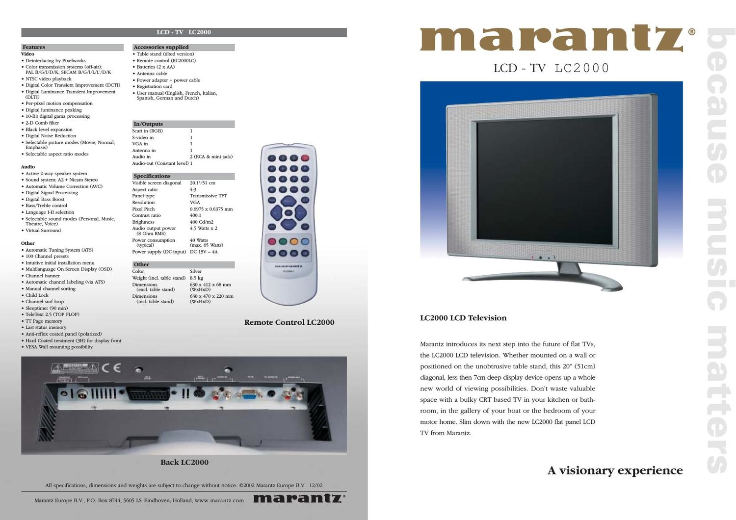 Marantz LC 2000 Owners Manual