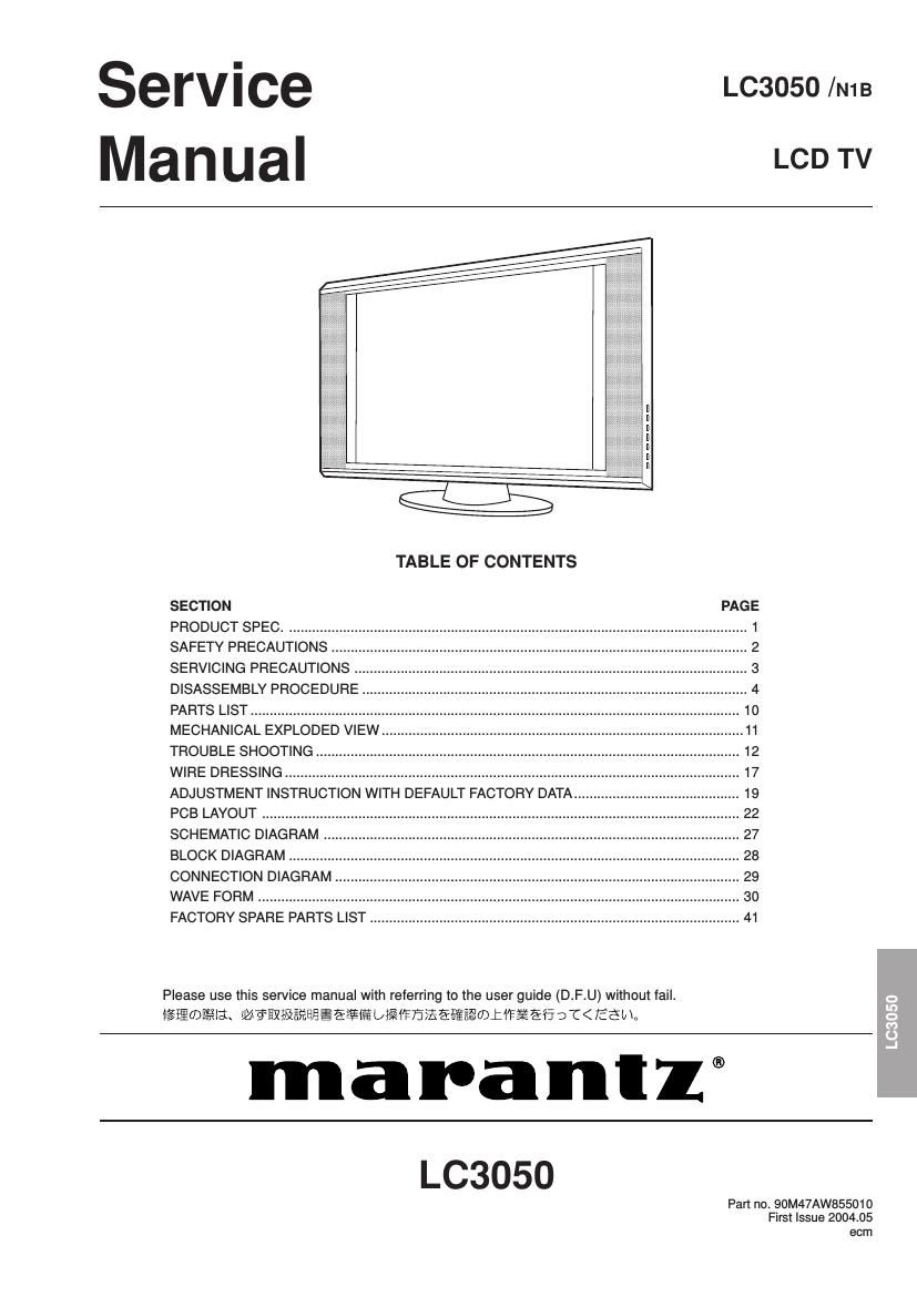 Marantz LC 3050 Service Manual