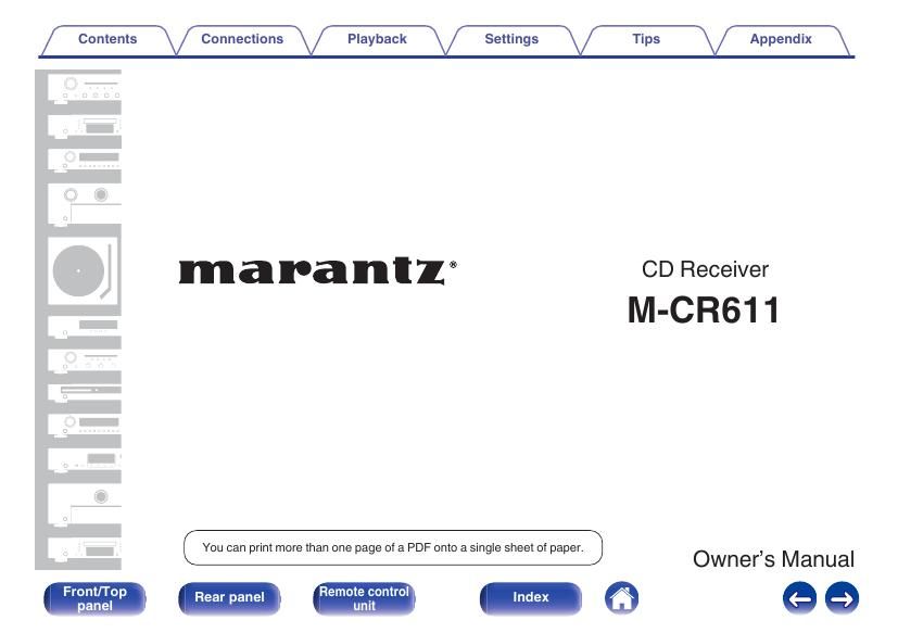 Marantz M CR 611 Owners Manual