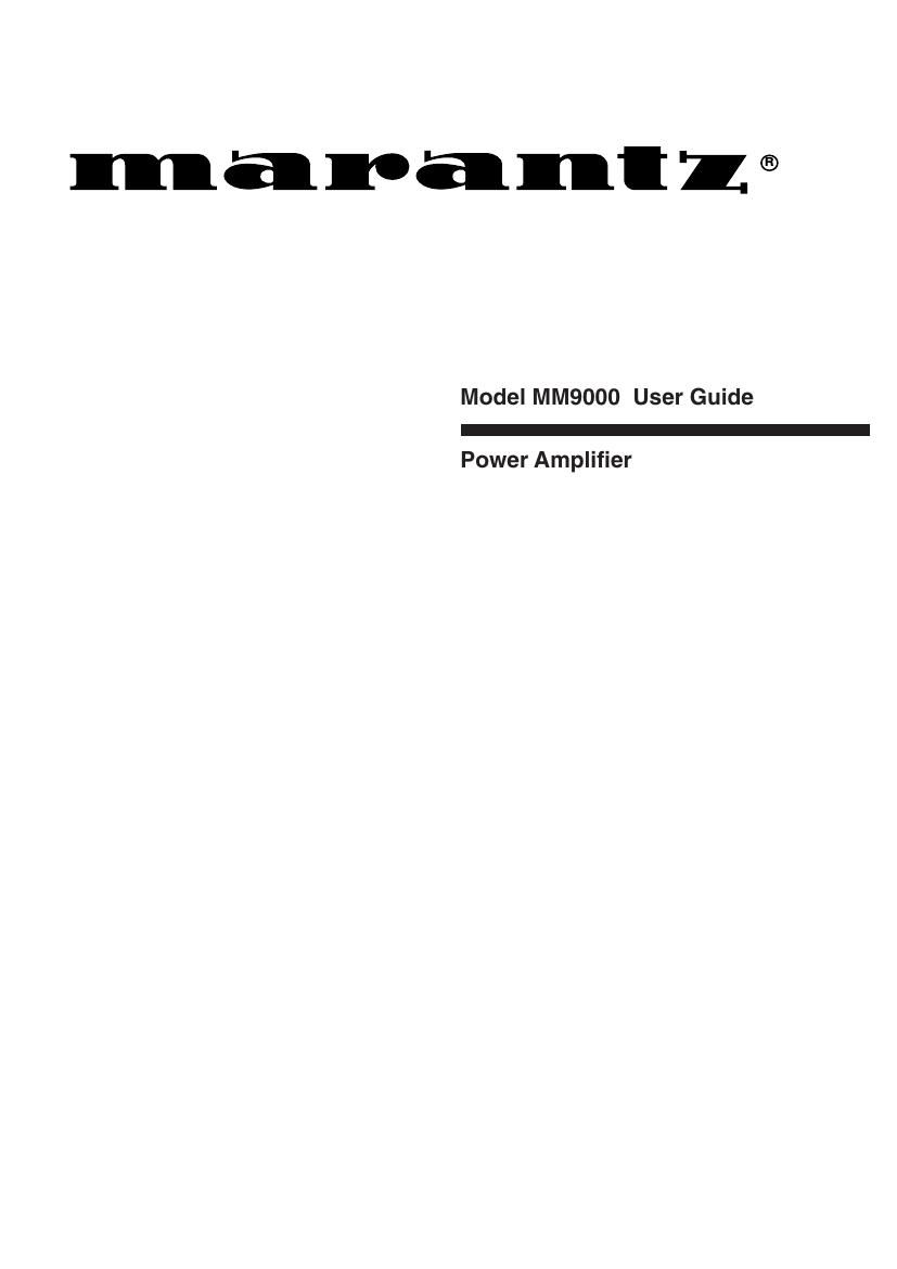 Marantz MM 9000 Owners Manual