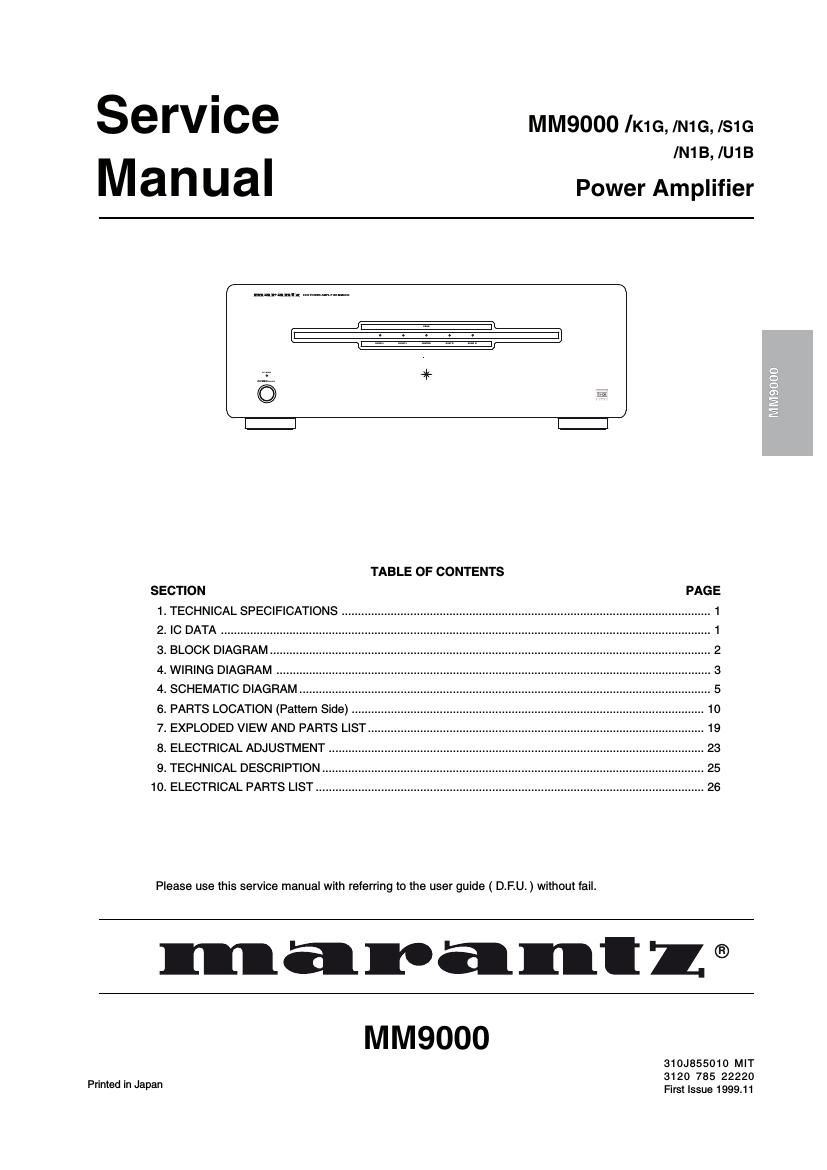 Marantz MM 9000 Service Manual