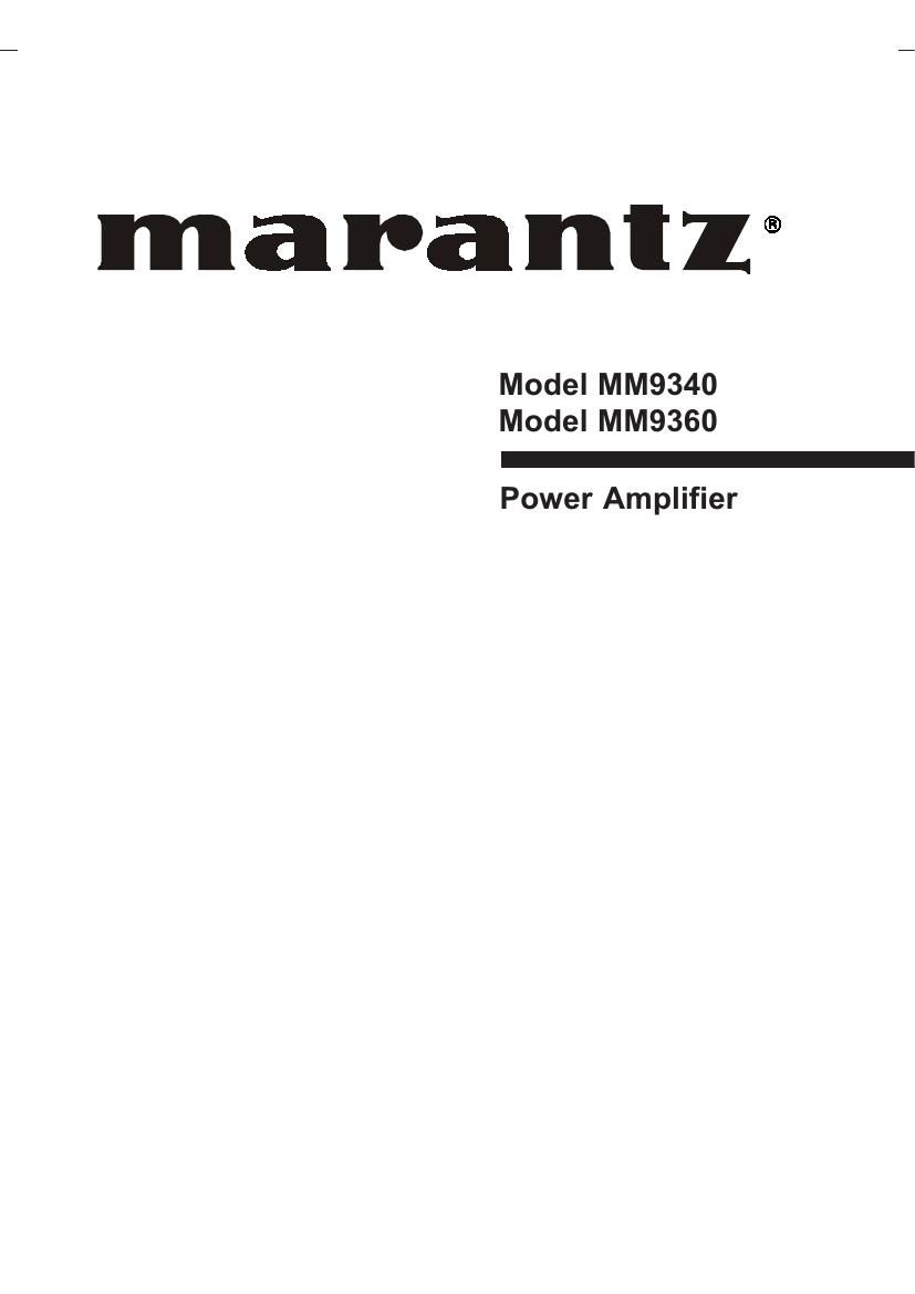 Marantz MM 9360 Owners Manual