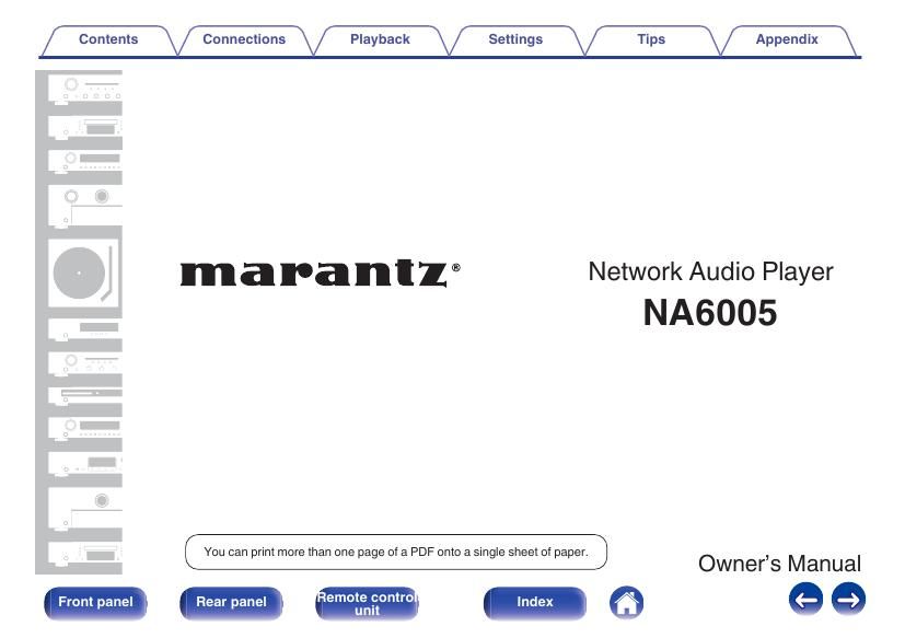 Marantz NA 6005 Owners Manual