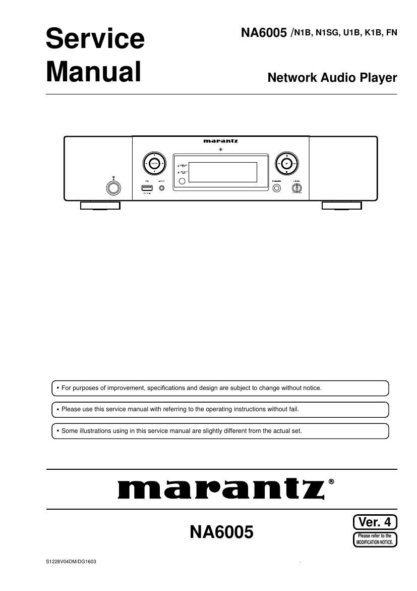 Marantz NA 6005 Service Manual