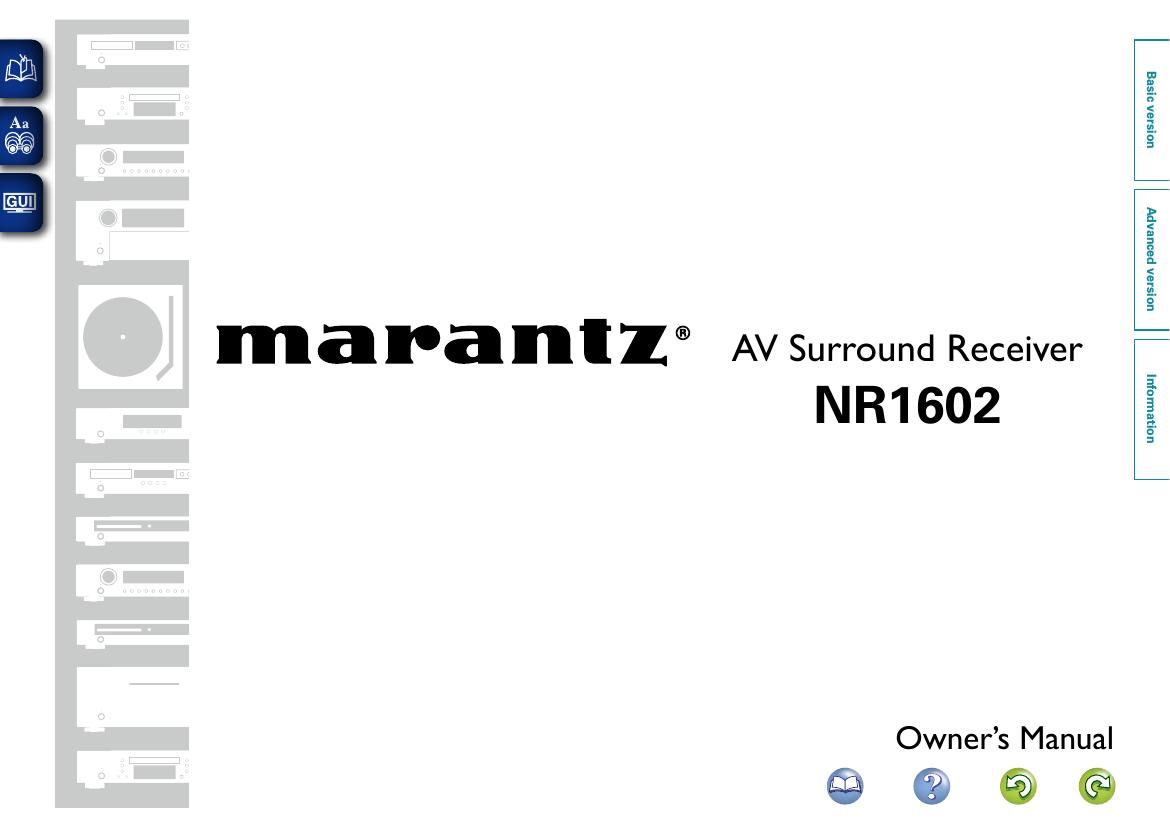 Marantz NR 1602 Owners Manual