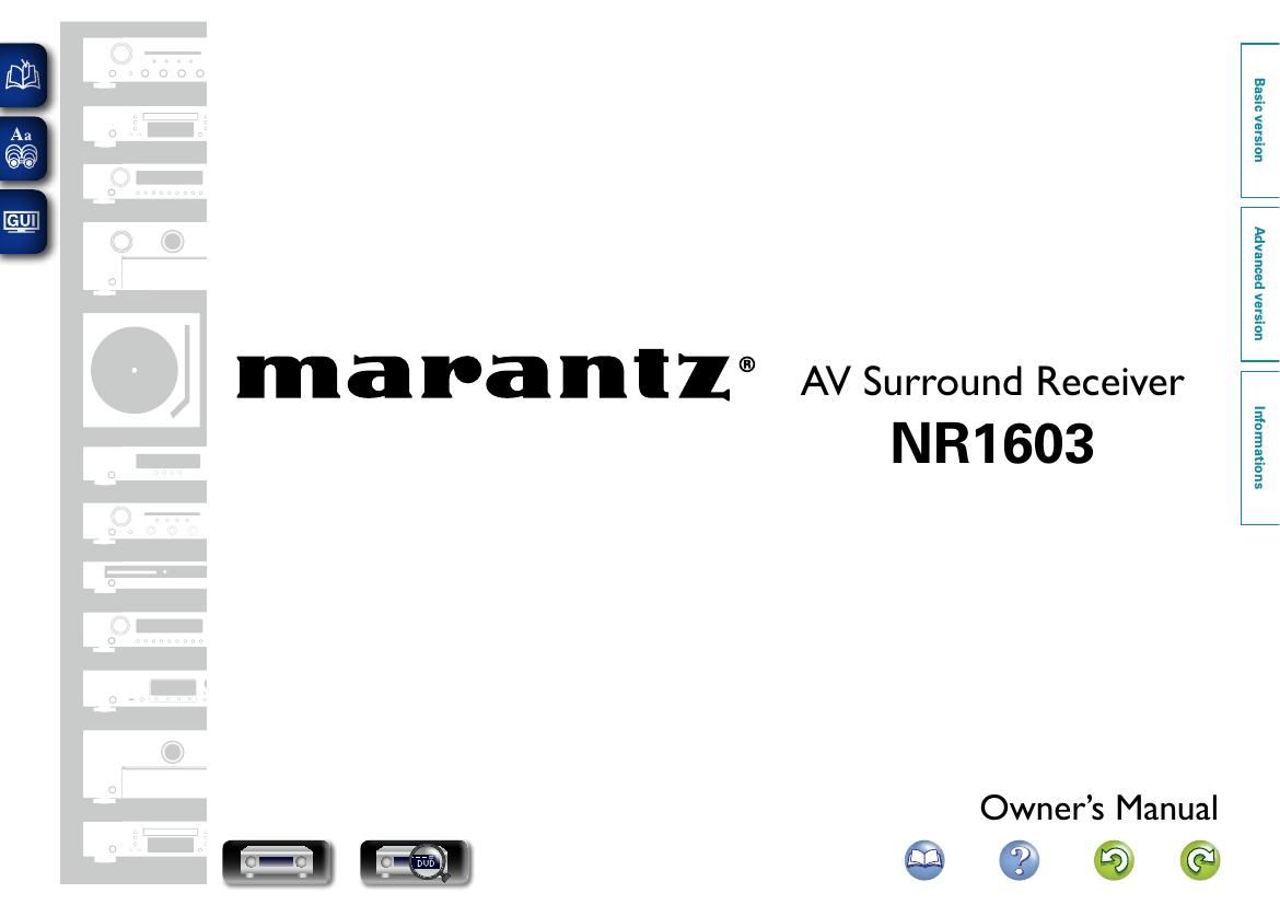 Marantz NR 1603 Owners Manual
