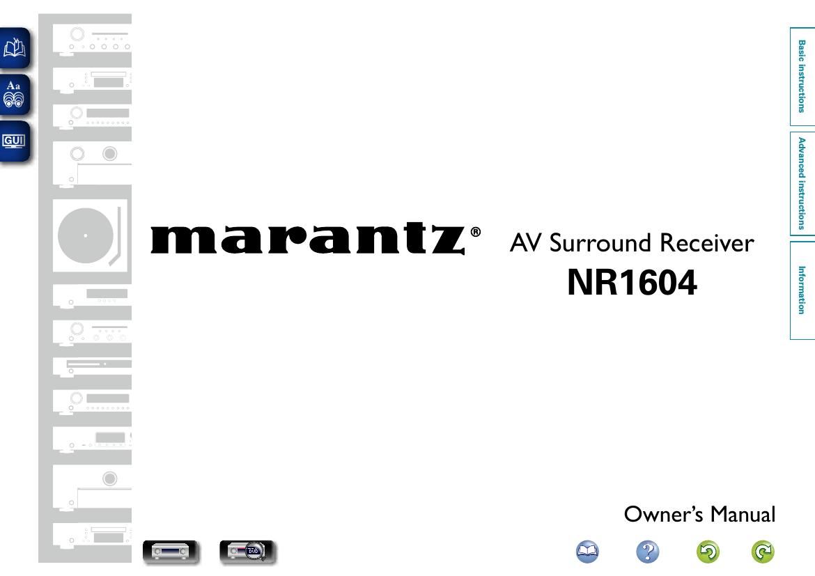 Marantz NR 1604 Owners Manual