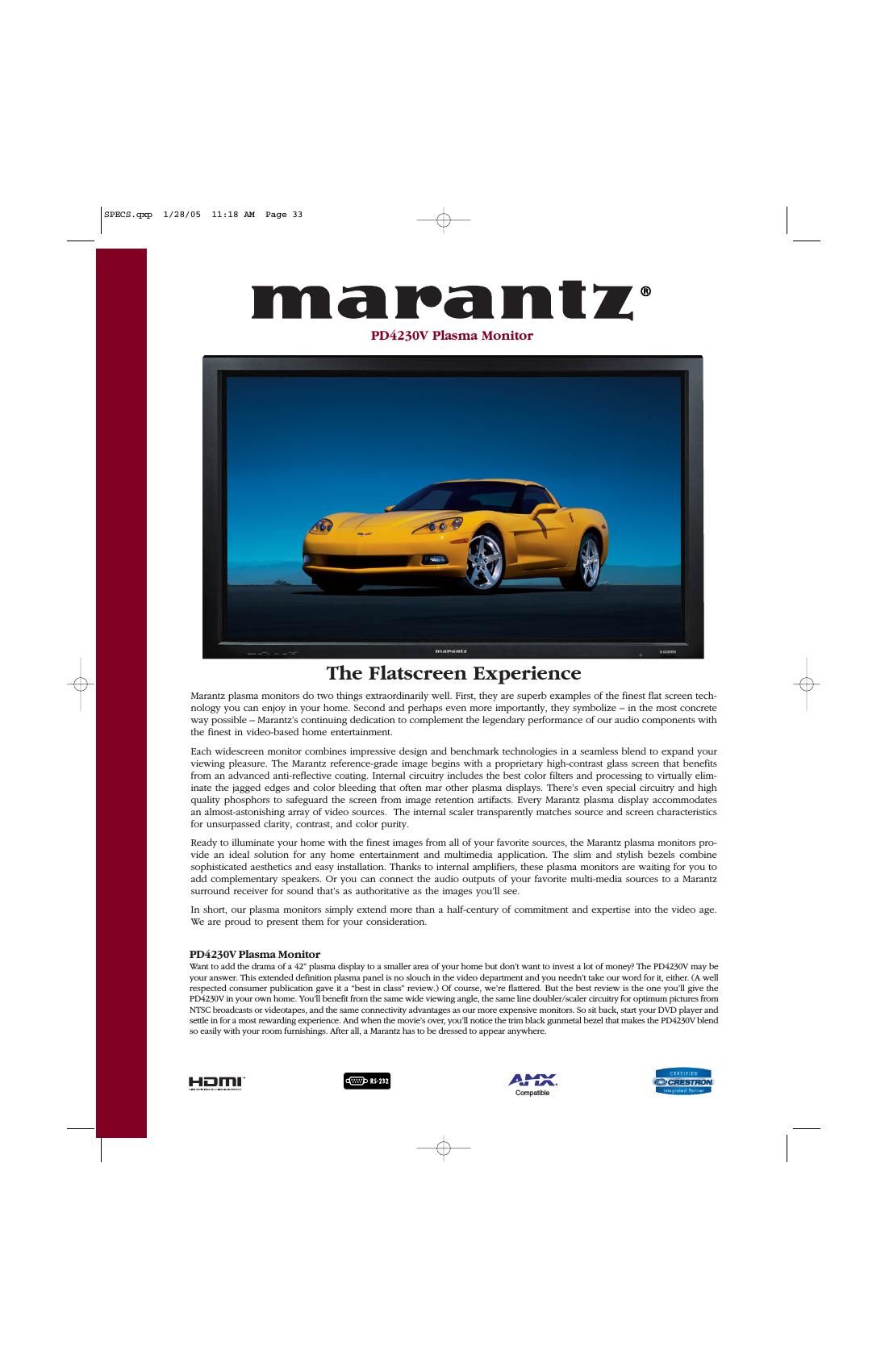 Marantz PD 4230 V Brochure
