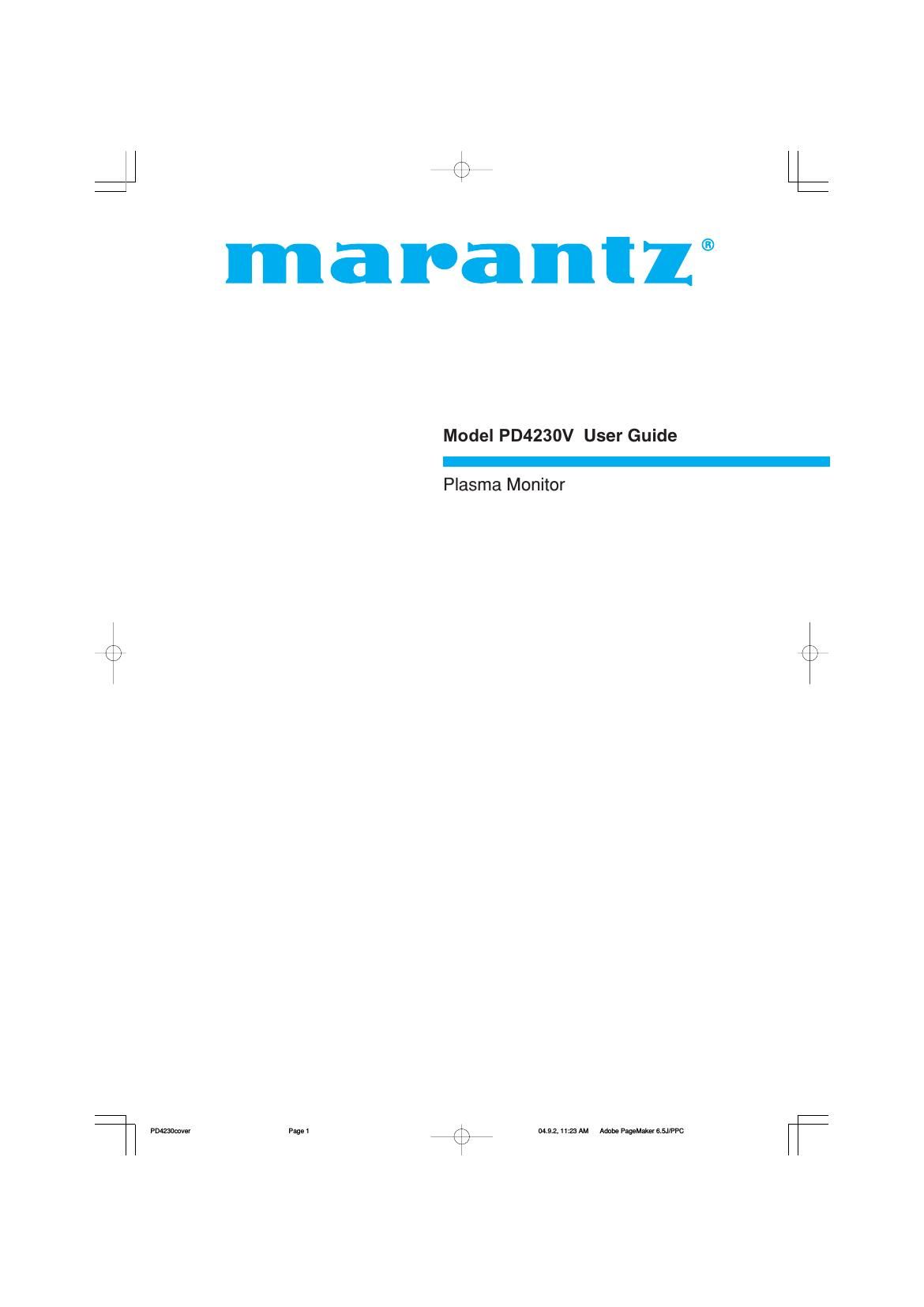 Marantz PD 4230 V Owners Manual