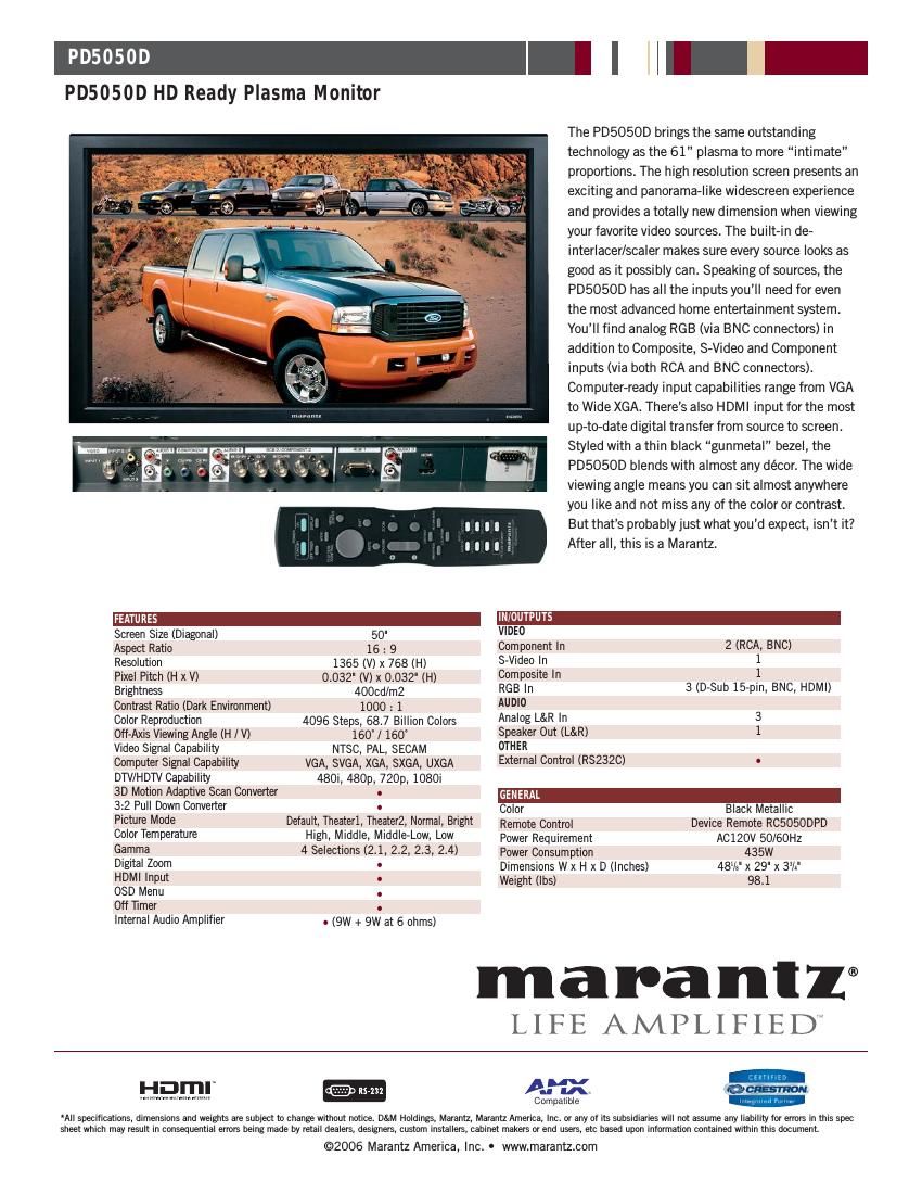 Marantz PD 5050 D Brochure