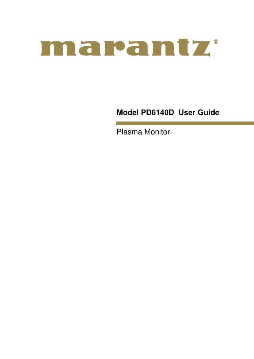Marantz PD 6140D Owners Manual