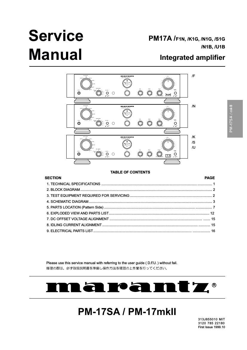 Marantz PM 17 MK II Service Manual