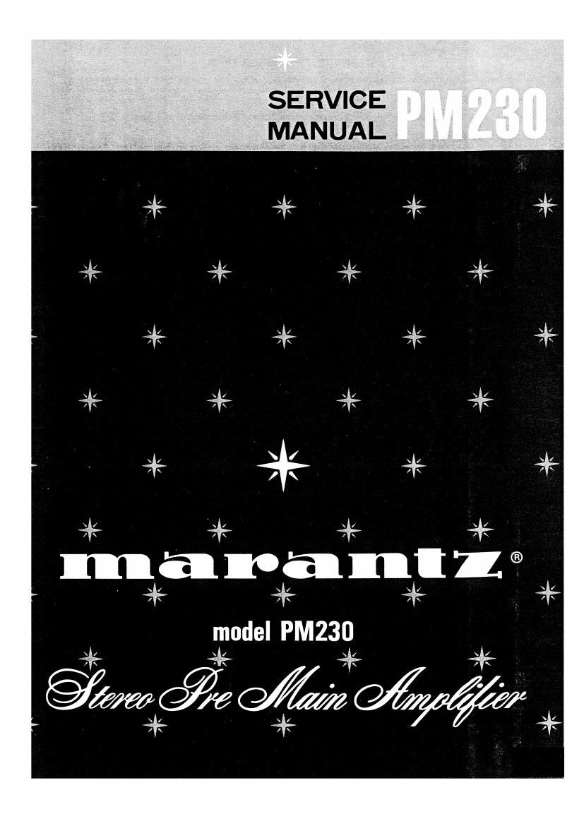 Marantz PM 230 Service Manual