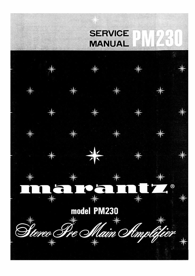 Marantz PM 230 Service Manual