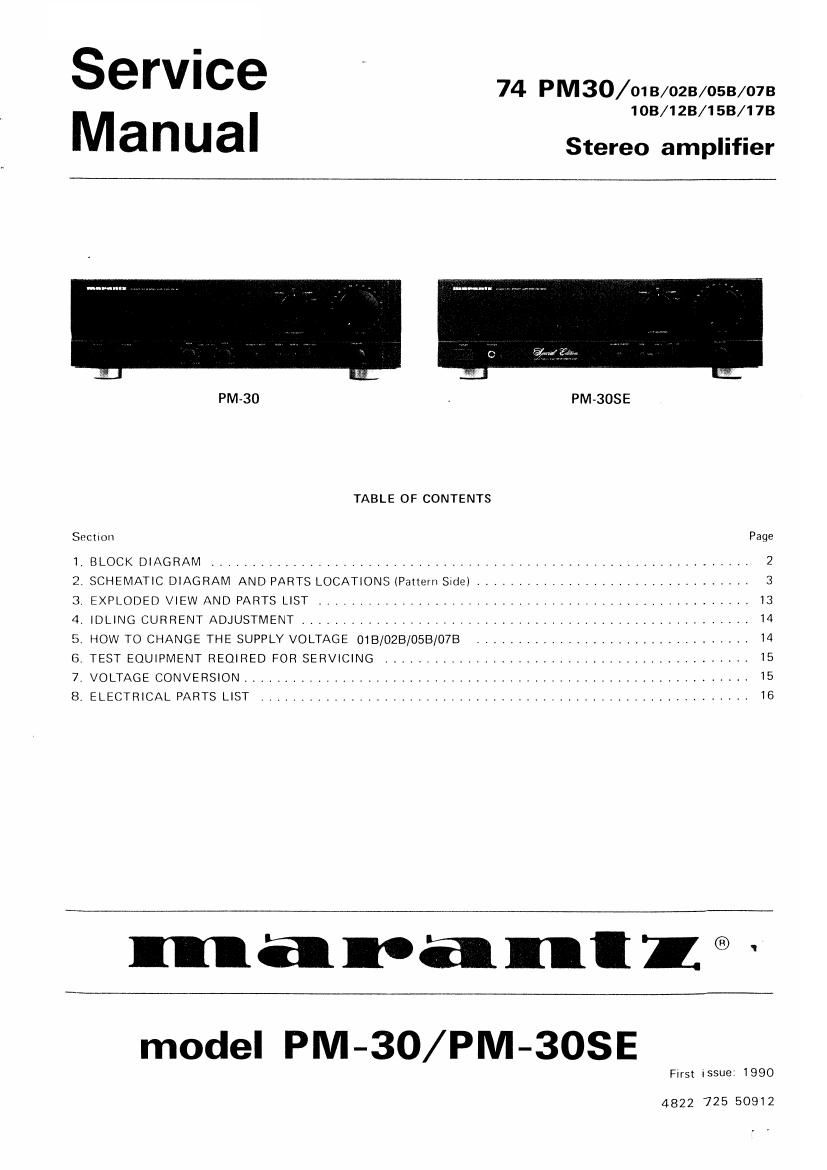 Marantz PM 30 Service Manual