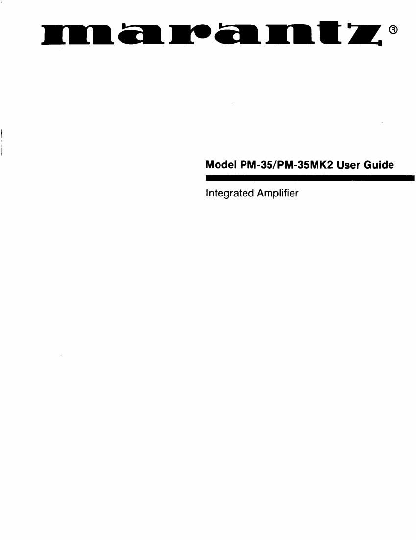 Marantz PM 35 MkII Owners Manual
