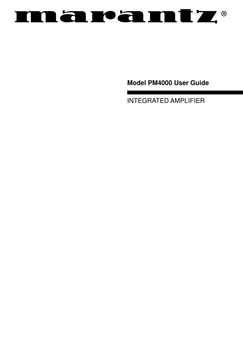 Marantz PM 4000 Owners Manual