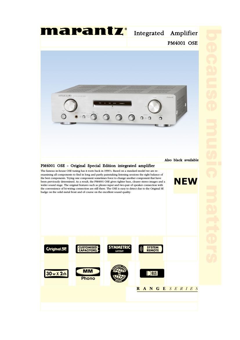 Marantz PM 4001 OSE Brochure