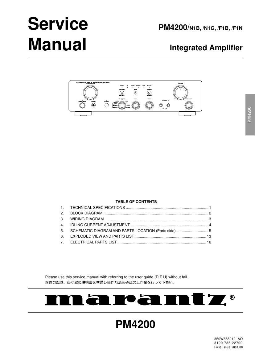 Marantz PM 4200 Service Manual