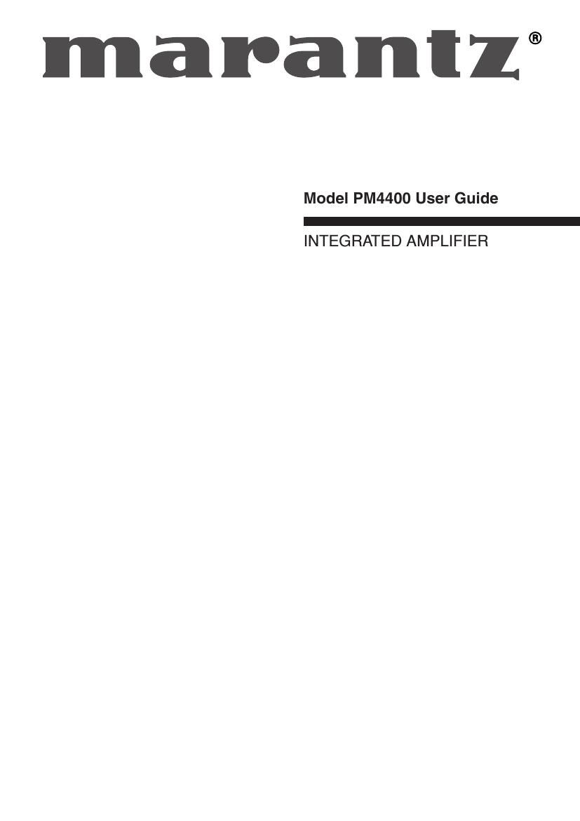 Marantz PM 4400 Owners Manual