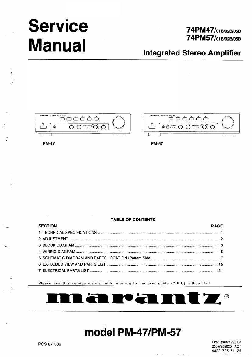 Marantz PM 47 57 Service Manual
