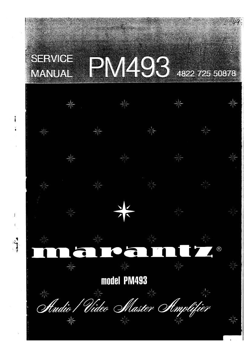 Marantz PM 493 Service Manual