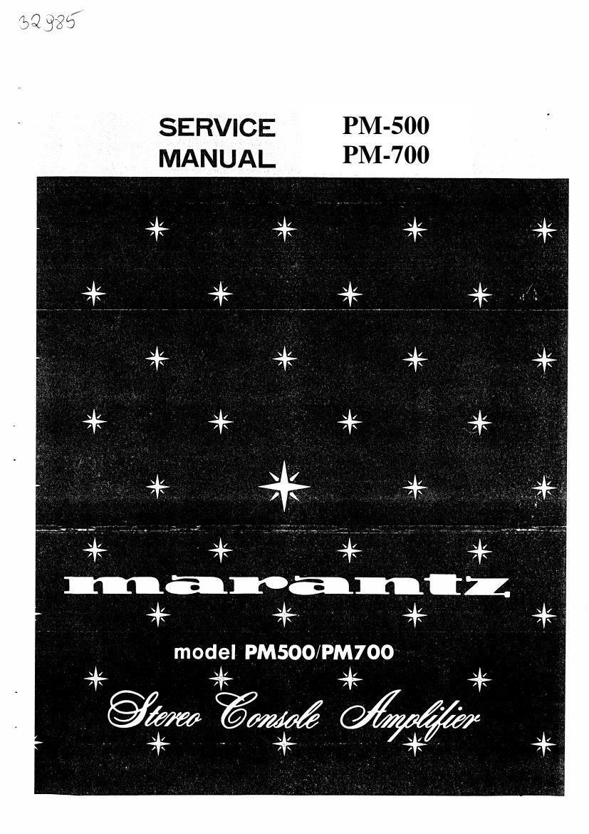 Marantz PM 500 700 Service Manual