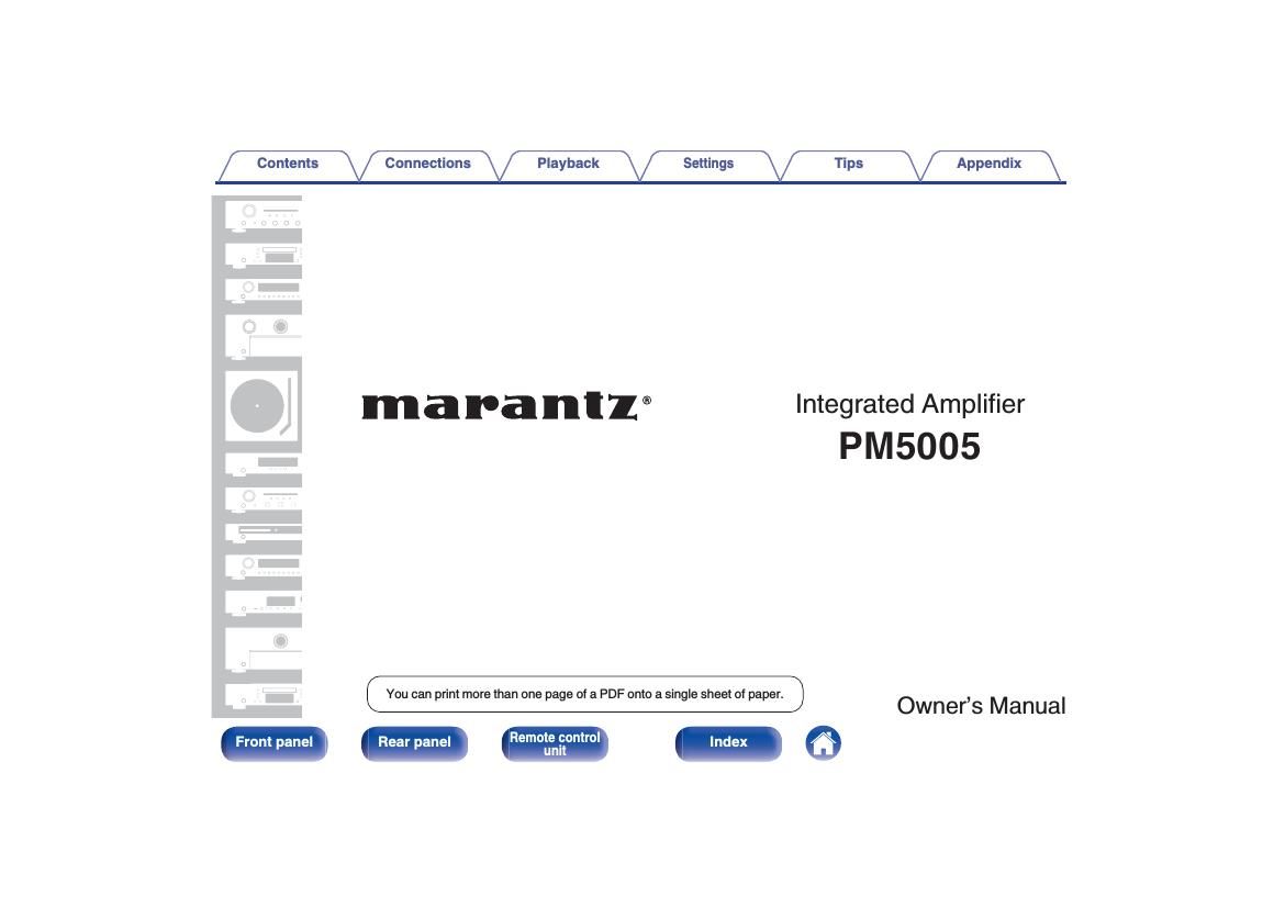Marantz PM 5005 Owners Manual