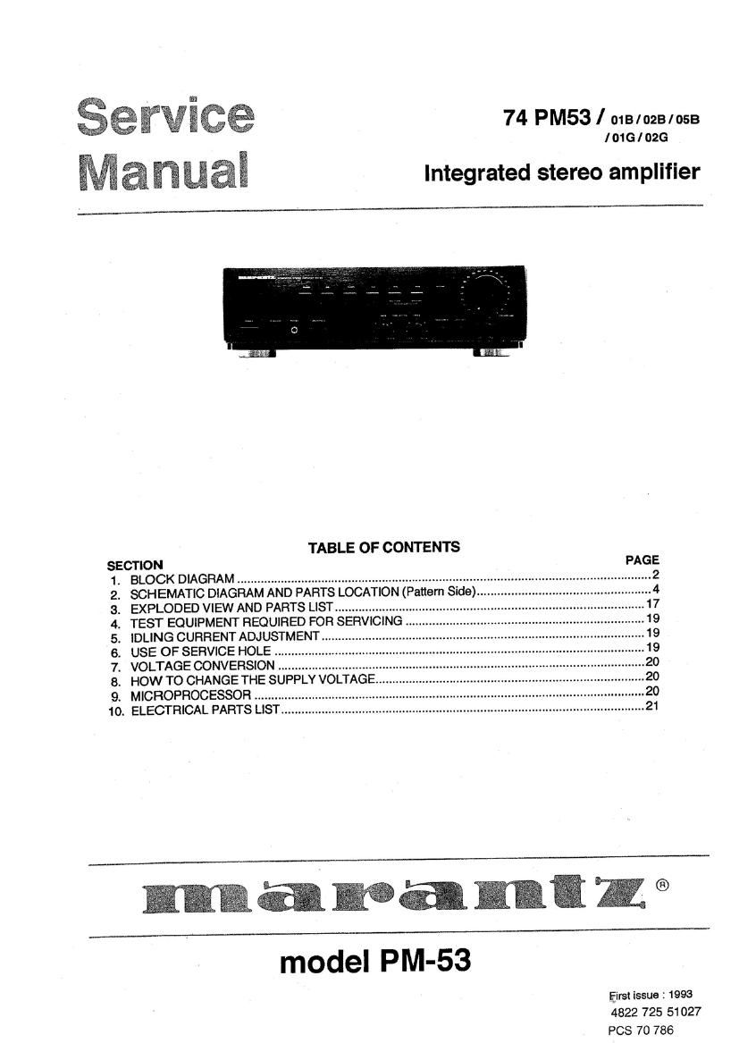 Marantz PM 53 Service Manual